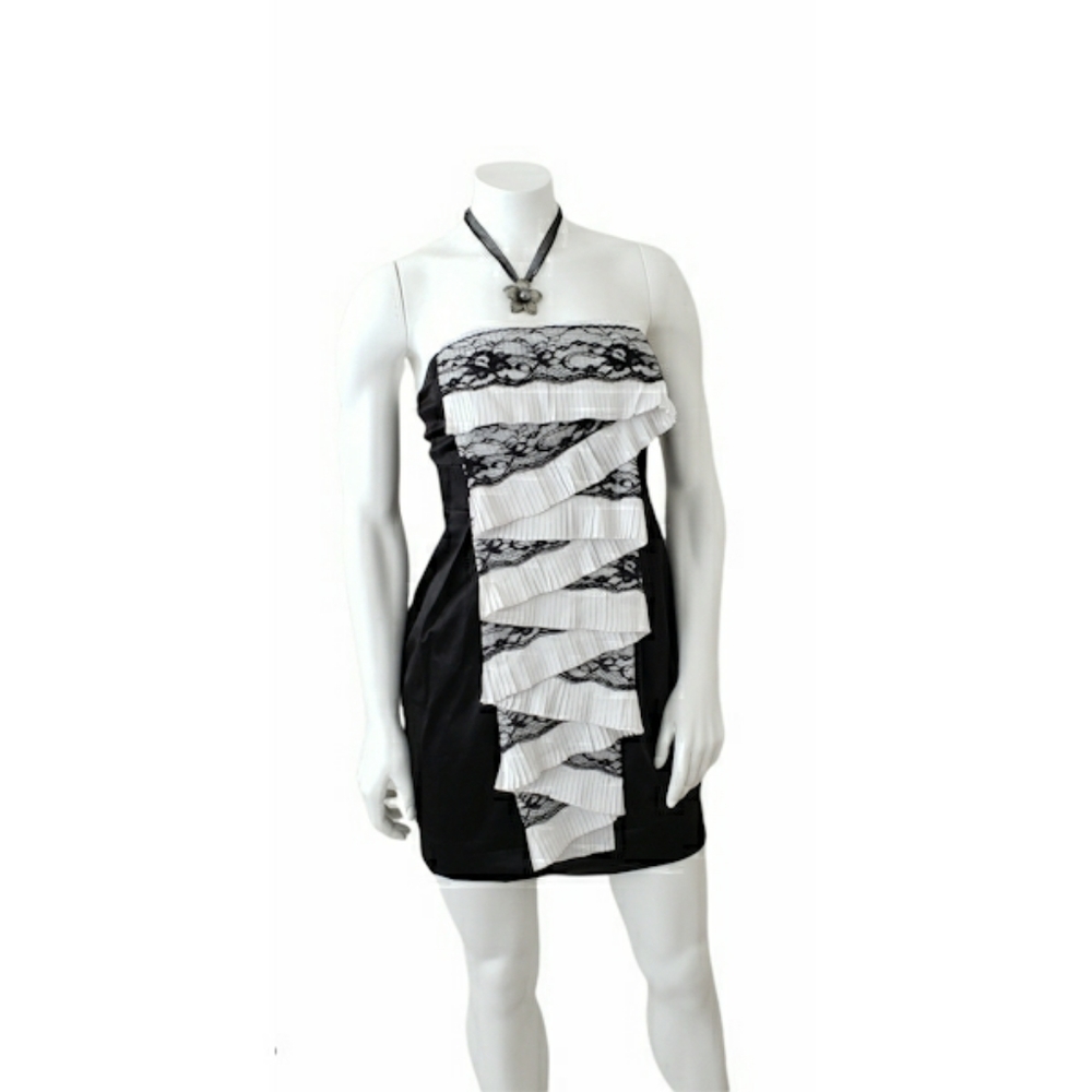 Miss Minuet Black Strapless Cocktail Dress